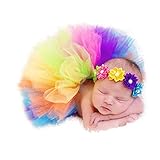 【Fácil de ponérselo y quitárselo】 La pettiskirt de baby rainbow es muy fácil de ponérsela y quitársela. La hermosa pettiskirt de Rainbow Baby no solo puede atraer la atención de los bebés, sino también apaciguar al bebé que llora.