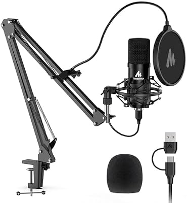 MAONO A04 USB Microphone, 192kHz/24Bit Condenser Mic Kit for PC Podcast