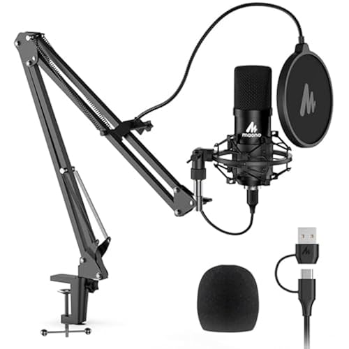 MAONO A04 USB Microphone, 192kHz/24Bit Condenser Mic Kit for PC Podcast