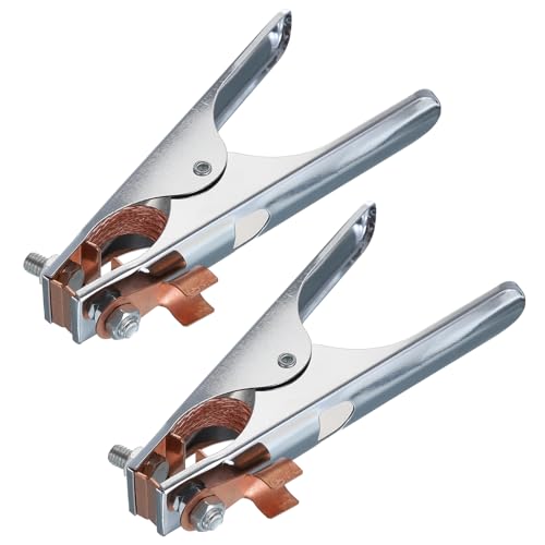 sourcing map 300A Welding Ground Clamp, A-Shape Welder Machine Grounding Clamp Earth Ground Cable Wire Clip Iron Chrome Plated for Welding Machine Pack of 2