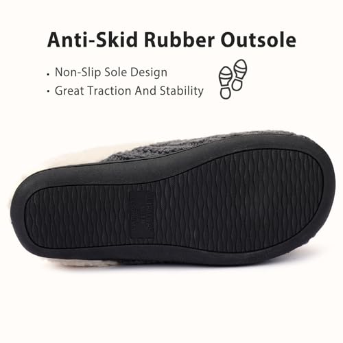 Image of ULTRAIDEAS Women's Indoor Bedroom Slipper with Memory Foam, Gift for Women, Wool-Like House Shoe with Anti-Skid Rubber Sole for Ladies