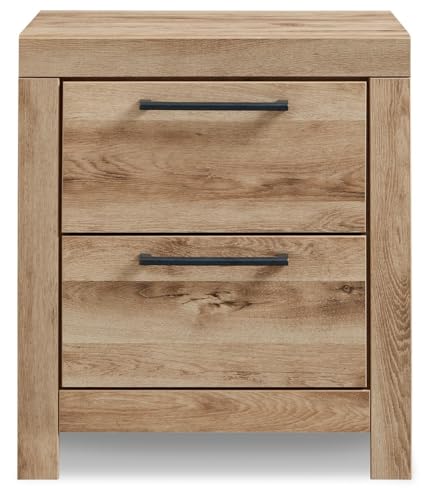 Image of Signature Design by Ashley Rustic Nightstand with USB, Brown Bedside Table