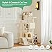 BKNROIHB 54in Cat Tree - Indoor Cat High-Rise Multi-Story Tower - Pet Playroom with Large Apartment(Beige)