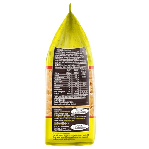 Image of DiSano Farfalle Pasta 500g, Healthy Pasta, Made with 100% Durum Wheat Semolina, 100% Suji, No Maida, Source of Protein & Fibre, Non-Sticky (Pack of 3)