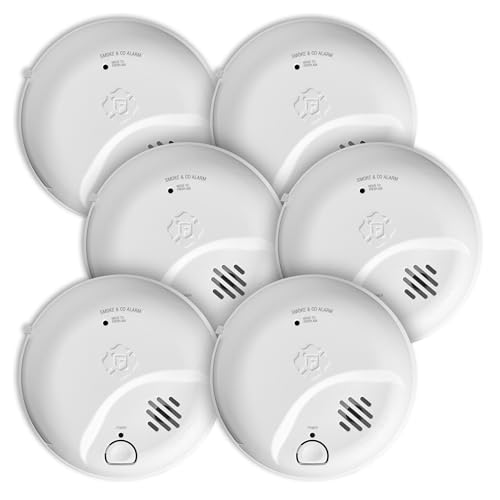 Image of First Alert SMICO100 Battery-Operated Combination Smoke & Carbon Monoxide Alarm -Pack 6