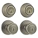 Kwikset 242 Tylo Entry Knob and Single Cylinder Deadbolt Project Pack in Antique Brass