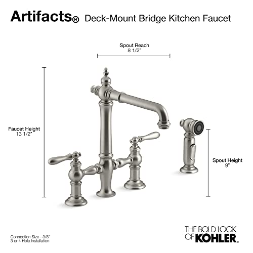 Kohler 76519-4-Cp Artifacts Kitchen Sink Faucet, Polished Chrome #TOP1