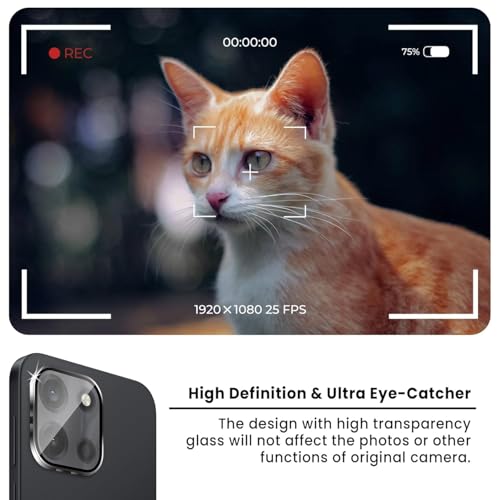 Image of FabeKee Camera Lens Protectors for OnePlus Nord 6 Tough HD Individual Aluminum Alloy Lens Ring Cover, Scratch Resistant, Full Lens Cover| Black