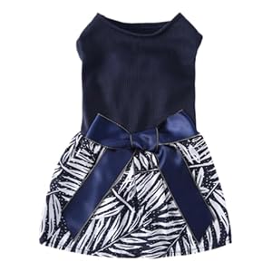 Tangpan Floral Girl Puppy Clothes Pet Dog Dress for Small Dogs Bowknot Pet Clothes for Birthday Party Doggy Gown Doggie Outfits Cat Apparel 332 Blue M