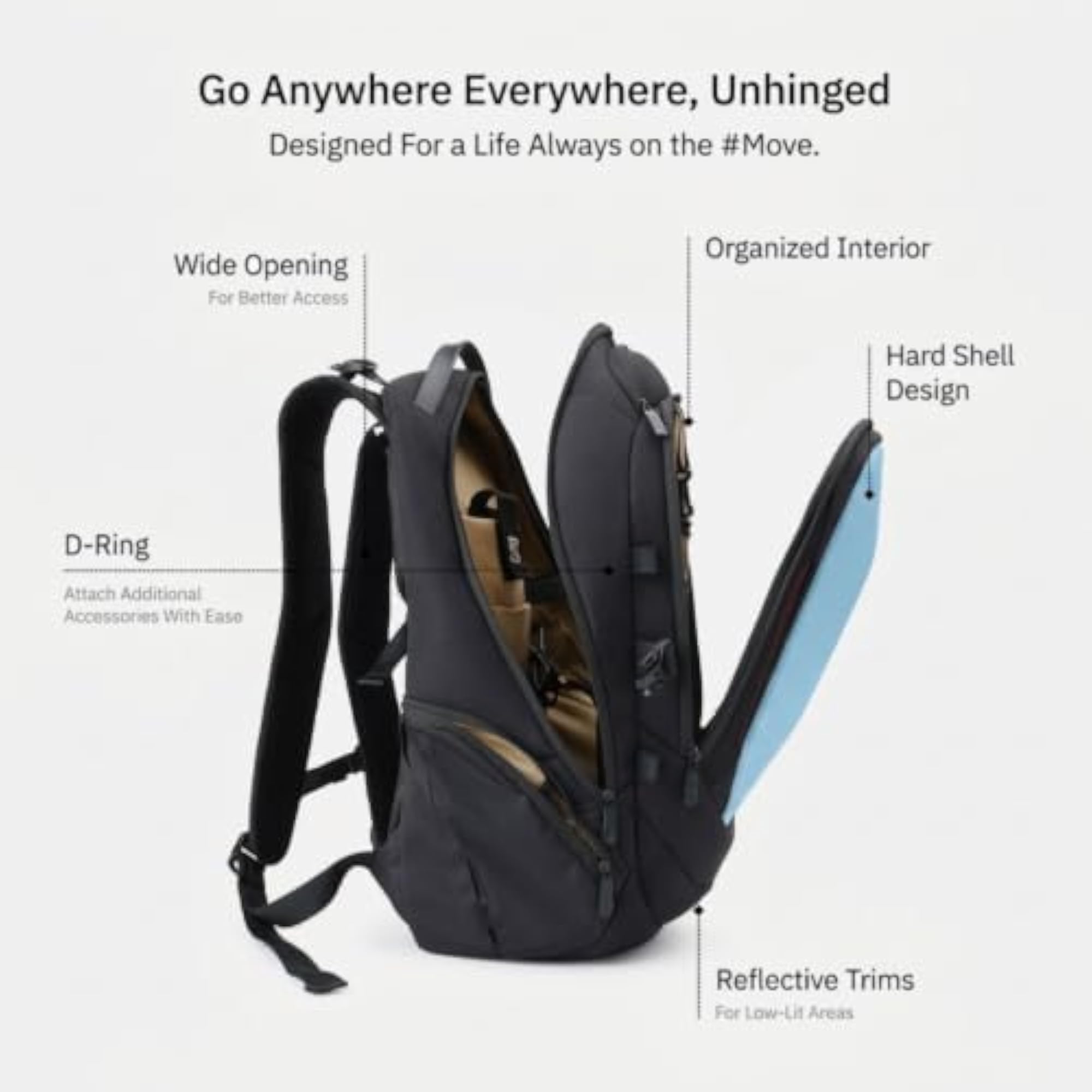 ACE 35L Gaming Laptop Backpack, Water Resistant Travel Bag