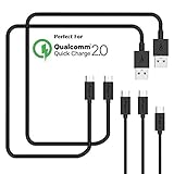 USB Cables, Anypro 5 Pack (3m*2,1m*2,0.3m) Micro usb Cables Data Cord, High Speed USB 2.0 A Male to Micro B Sync for Android, Samsung, HTC, Nokia, Sony, LG, Blackberry, Motorola, Black