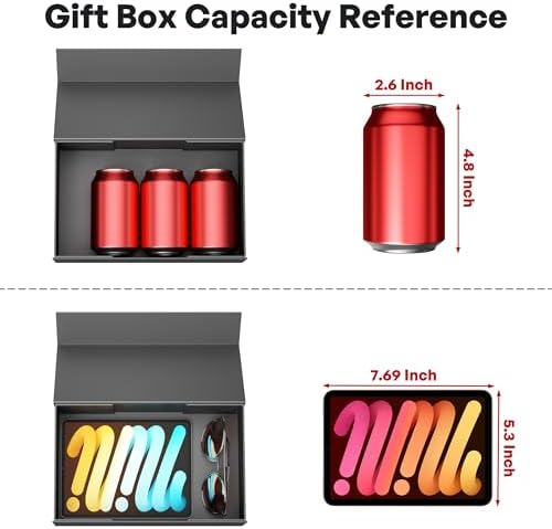 RYDDOY 9.5x6x3'' Gift Box, Black Gift Boxes with Lids for Presents Magnetic - 2