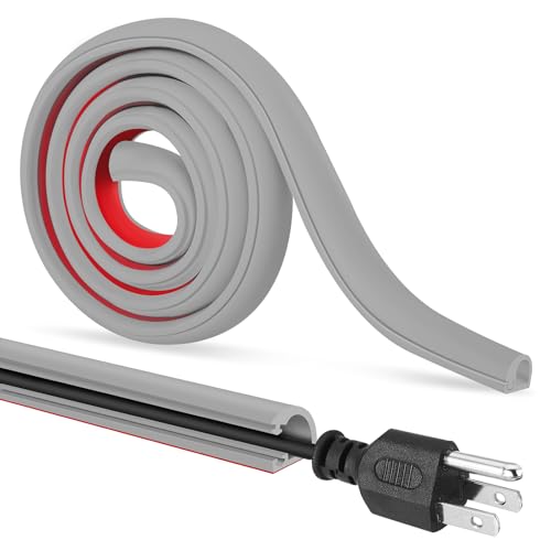 Cache-câbles autocollant gris flexible pour fils électriques et TV