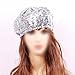 GSHLLO Sequin Beret Hat Glitter Beret Cap Womens Sparkly Cap Prom Party Hat Shiny Beanie Cap Fun Fashion Hat for Performance Silver