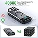 Wireless Portable Charger 40800mAh for iPhone with 3 Built-in Cables,7-in-1 15W Wireless Charging USB C Power Bank, 25W PD QC4.0 Fast Charging Travel Essential Battery Pack for iPhone 17/16/15,Android
