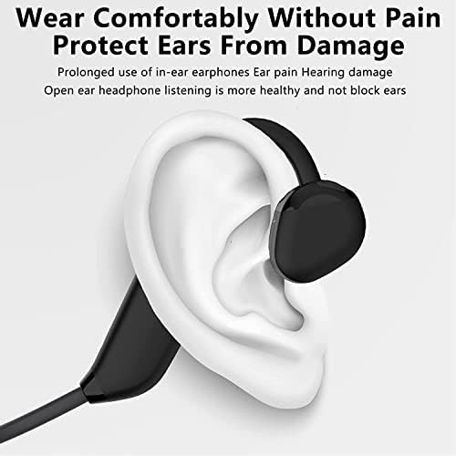 Open Ear Air Conduction Headphones, Wireless Earphones Bluetooth 5.3 Headset, Up to 10+ Hours Playtime Sports Headphones for Running/Cycling/Hiking/Gym/Climbing/Driving/Music/Gaming/Working (Black)