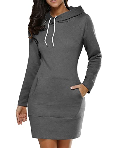 Minetom Damen Hoodie Kleid Oversize Pullover...