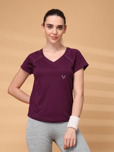 Image of UZARUS Women's V-Neck Sports T-Shirt | Pack of 2 | Gym, Yoga & Activewear Top