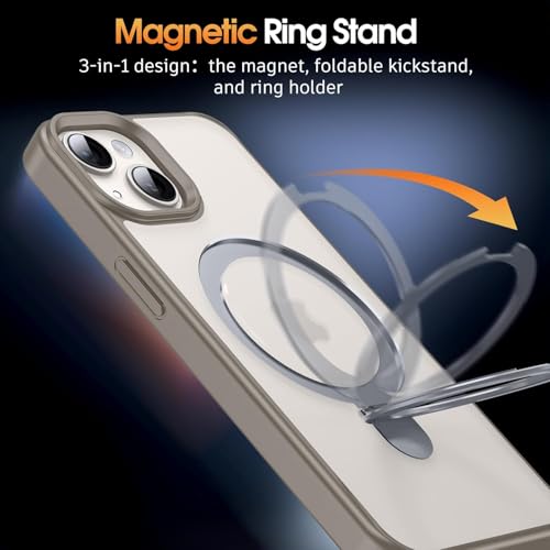 Image of iPhone 13 Magsafe Stand Case | Matte Design & 360 Protection | Military-Grade Apple iPhone 13 Cover | Ultra Premium - Gray