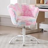 Ya-Home Silla Infantil de Escritorio Silla Giratoria Terciopelo de Estudio,Colorido