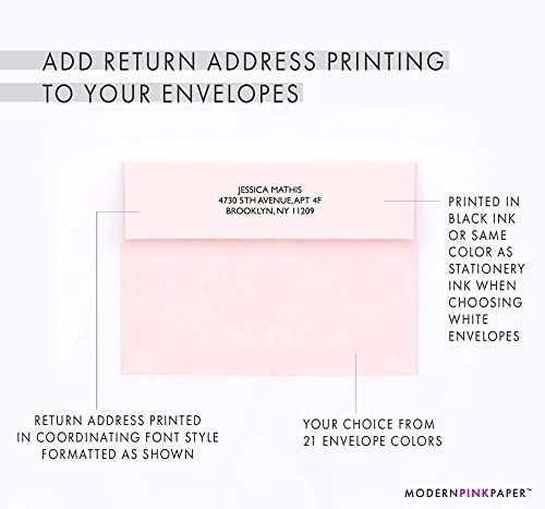 Image of Modern Pink Paper Monogram Stationery Set, Personalized Stationary Set, Personalized Monogram Stationery Set, Monogrammed Stationary Set, Your Choice of Colors and Quantity