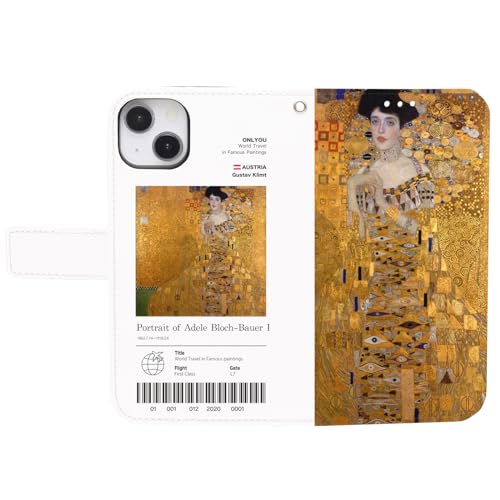 ONLYOU iphone 17 pro max 用 ケース 手帳型 いphone17promax用ケース アート かわいい 世界の有名絵画 名作 絵画 韓国 diary case アイフォン17プロマックス対応ケース (58.アデーレ・ブロッホ=バウアー
