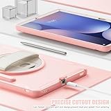Junfire Case for Samsung Galaxy Tab S10+/S8+/S7 FE 12.4 Inch, Shockproof Kids Protective Case with Screen Protector Rotating Stand Hand Strap Pen Holder for S10 Plus/S9 FE Plus Tablet-Pink - Image 7