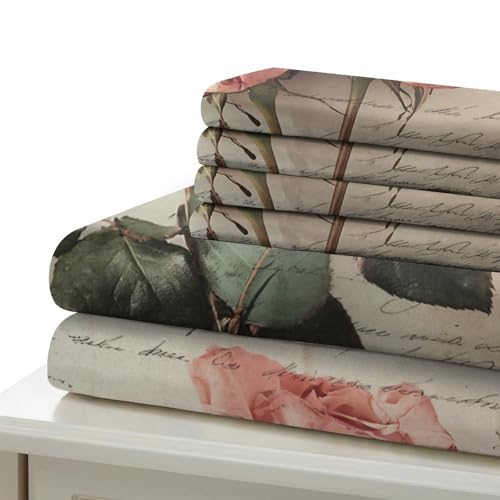 Parure de lit microfibre 135x200cm avec housse de couette imprimé 3D fleurs - 7