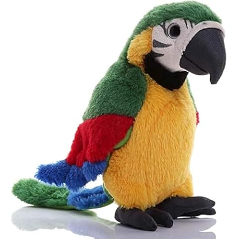 Clobeau Talking Parrot Toy Macaw Parrot Plush Stuffed Toys Animal Plush Toy Repeat What You Say Stuffed Parrot Pet Toy Plush Buddy Parrot Bird Doll Big Bird Stuffed Plush Animal Stuffed Parrot Cover