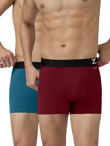 Image of XYXX Men's Aero Super Combed Cotton Regular Fit Solid Antimicrobial Trunks with No Marks Waistband (Pack of 2)