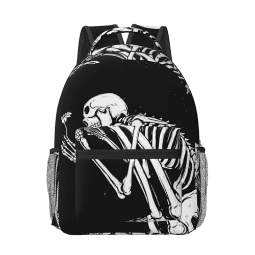 Sac à dos enfants squelette noir pour aller au collège et ranger les grands cahiers d'école