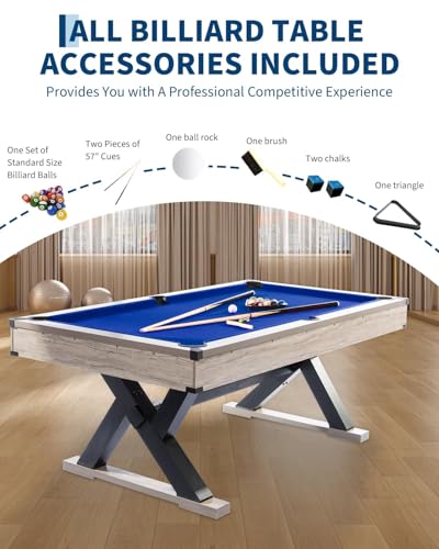 image for GarveeLife 7 Foot Billiard Table Set, 84