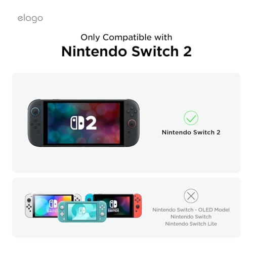 Image of elago Clear PC Case for Nintendo Switch 2 | Slim, Hard PC Shell Cover, Shock Resistant, Full Body Protective Cover, Comfortable Grip, Anti-Scratch (Transparent)