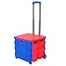 Produktbild E-starain 64 L Einkaufstrolley Einkaufswagen klappbar bis 35kg, Klappbox Einkaufstransportwagen Shopping Trolley Faltbox mit Rollen,Blau-Rot
