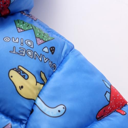 Toddler Girls Cartoon Puffer Hooded Jacket Fleece Zipper Long Sleeve Windproof Coat Kids Girls Adorable Warm Outwear4