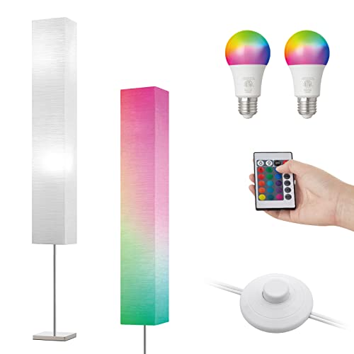 Lightaccents Honors Paper Floor Lamp - Japanese Style Standing Lamp With Chrome Base And White Paper Shade, On/Off Foot Switch - Floor Lamps For Living Room Decor - Bedroom Lamp With Remote Control #TOP14