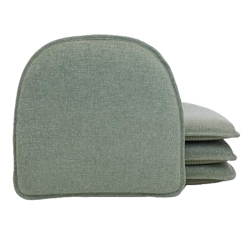 Klear Vu Raindrop The Gripper Non Slip Chair Cushions, Soft & Comfortable Seat Pad, Sitting Pillow for Kitchen, Dining or Office, 4 Count (Pack of 1), Green