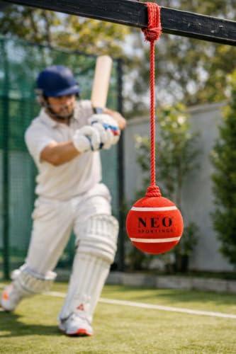 Image of Heavy Tennis Red Hanging Ball, 80-120 Grams, Two Knots, 3.6 metres Nylon Red Rope (Pack of 4)