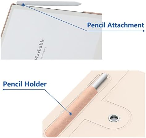 Slim Lightweight Book Folios Case for Remarkable 2 10.3 inch Digital Paper(2020 Released),360 Degree Rotating Stand Cover for Remarkable 2 10.3 inch Digital Paper,with Pencil Holder (Rose Gold)