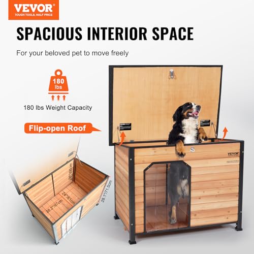 Vevor Outdoor Dog House Waterproof Insulated Dog House with Elevated Floor Antibite Wood Dog House Outdoor Iron Frame Open Roof for Medium to Large Dogs  Cucciolini Doodles Vevor outdoor dog house waterproof insulated dog house with elevated floor anti bite wood dog house outdoor iron frame open roof for medium to large dogs   cucciolini doodles