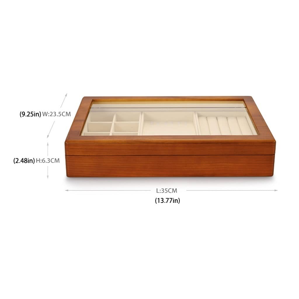 Jewelry Boxes Multifunctional Jewelry Box Wooden Jewelry Storage Box Microfiber Ring Display Tray Bracelet Storage Box Jewelry Boxes