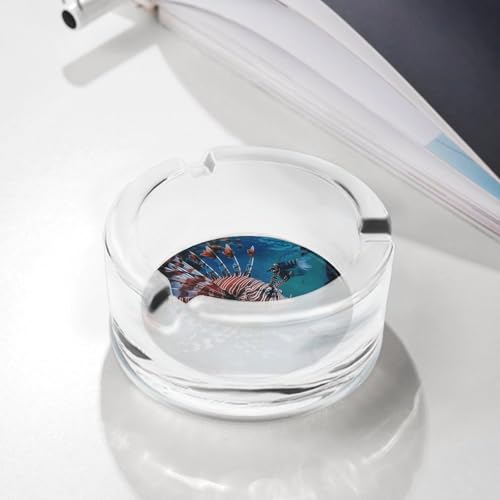 Cendrier rond en verre anti-vent pour préserver la propreté du bureau