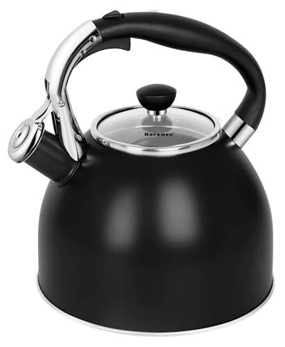 2.6 Qt Stainless Steel Whistling Tea Kettle, Matte Black