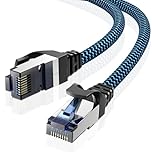 CABNEER Ethernet Cable 1M, Cat 8 Internet Cable, Long Ethernet Cable High Speed 40Gbps 2000Mhz Network Cable, Gigabit Braided RJ45 LAN Cable Cord for PC Modem Router Splitter, Faster than Cat 7
