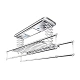 Intelligent remote control:Wireless remote control in 30 meters,The adjustable lifting distance from 0-1.,Four retractable rods which can make the blanket and the clothes separate drying