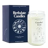 Birthdate Candles, October 1 - Libra Zodiac Scented Candles Birthday Gift - Hydrangea, Peony & Jasmine Scent - All-Natural Soy & Coconut Wax, 60-80 Hour Burn Time - Made in USA