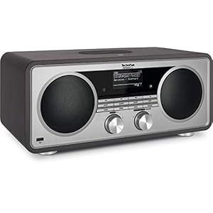 TechniSat Digitradio 601 Stereo internetradio (DAB+, FM, Subwoofer, CD, USB, Bluetooth-audiostreaming, AUX, WLAN, compacte installatie, wekker, draadloos opladen, Alexa-spraakbesturing) antraciet