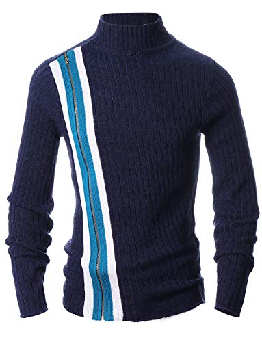 AFAIK as far as I know - Men's Mock Neck Full-Zip Long Sleeve Casual Cardigan Sweater