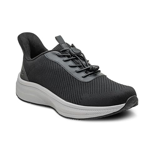 Dr. Comfort Finch Mens Hands-Free Slip-On Athletic Walking Shoes Orthopedic Diabetic Sneakers with Cushioned Arch Support - 11 Wide Black