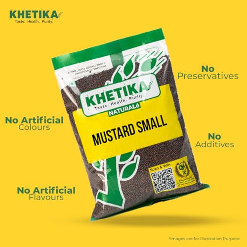 Image of Khetika Naturale Mustard Small (Rai) 200 grams | Whole Sarso Seeds | High in Fiber | Promotes Heart Health | Hygienically Sealed